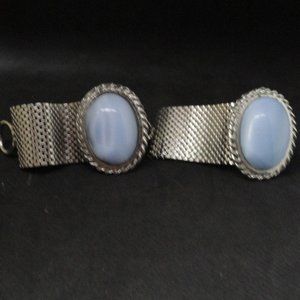 Light Blue with Silver Chain Cuff Link